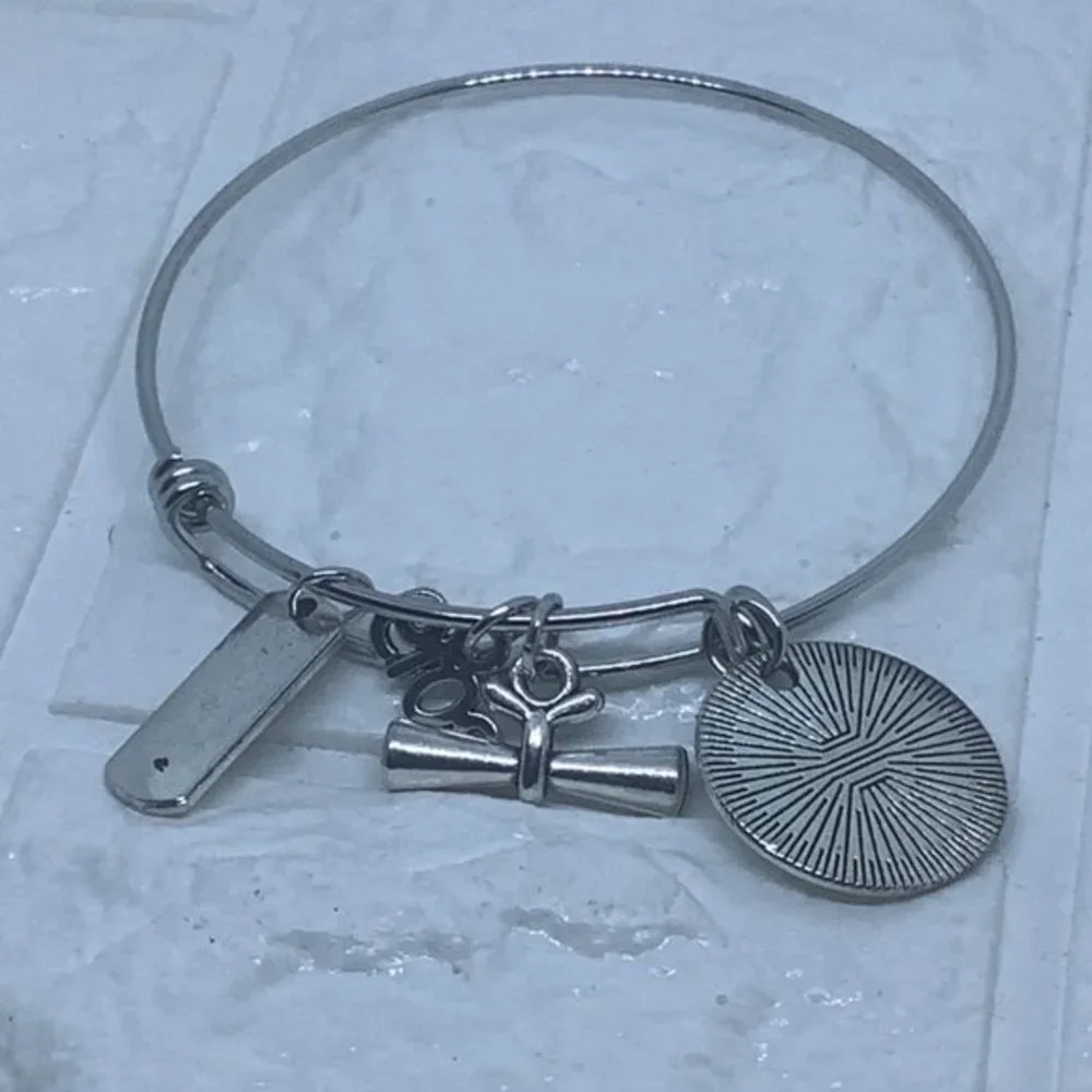 Graduation Bracelet She Believed She Could So She Did Inspirational Charm Bangle